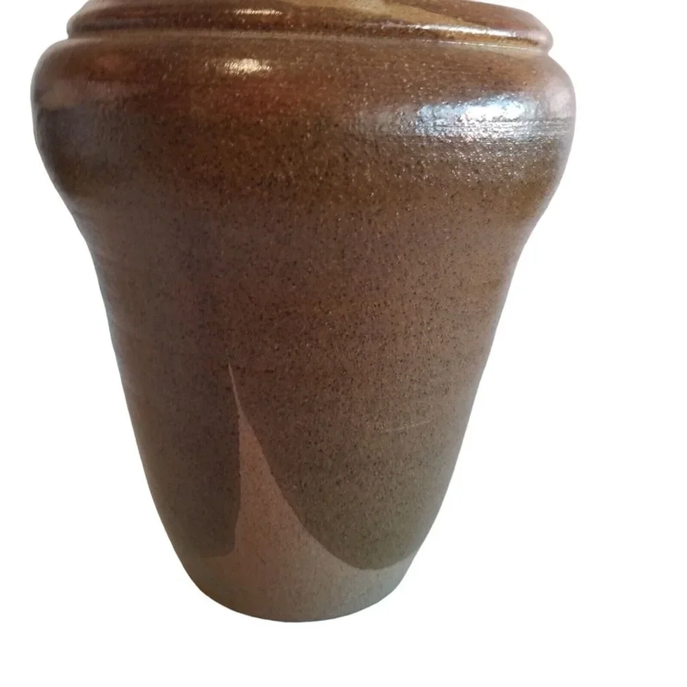 Vintage Studio Pottery Vase Pot Planter Dipped Layered Glaze Signed Decorative